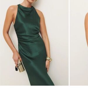 Reformation NWT anaiis silk dress in forest